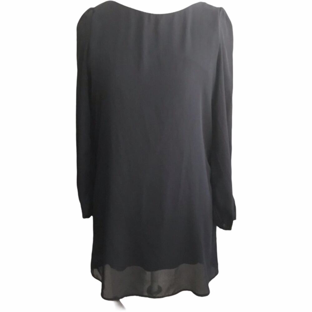 TOBI navy blue long sleeve cross back dress